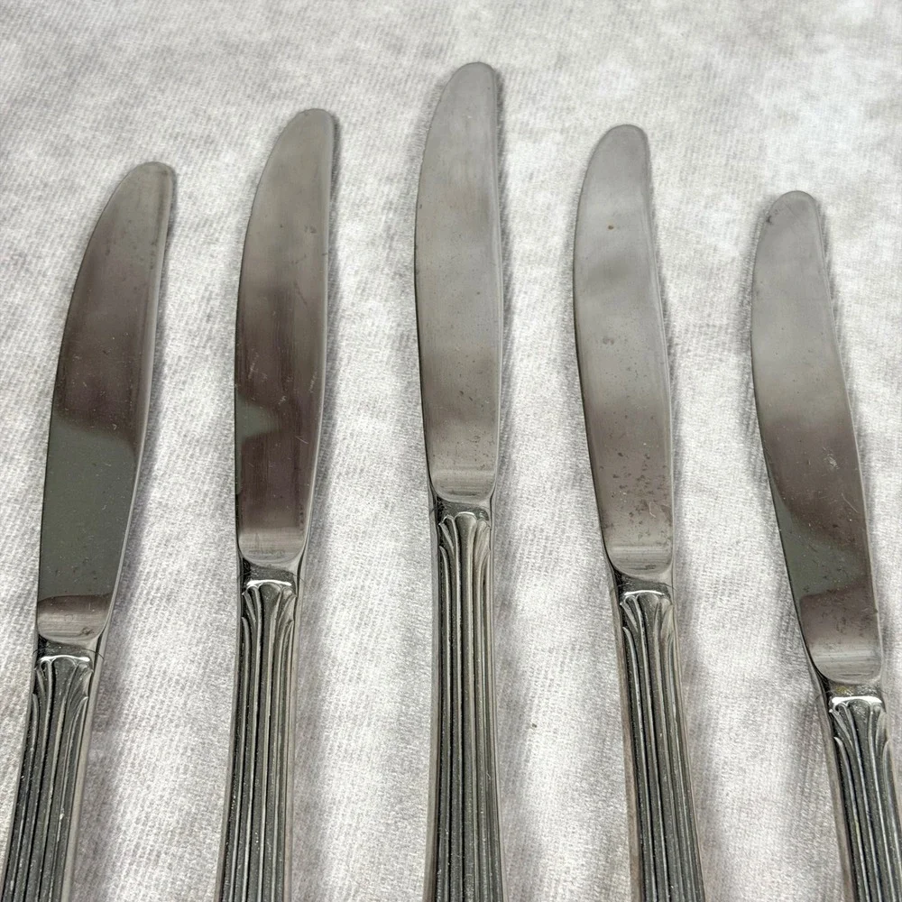 Gorham Grande Quintette Stainless Steel Dinner Knives Set of 5 Shell Design